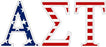 Alpha Sigma Tau American Flag Greek Letter Sticker 2.5" Tall Alpha Sigma Tau American Flag Greek Letter Sticker - 2.5
