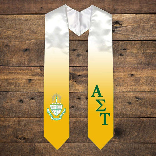 Alpha Sigma Tau Alpha Sigma Tau Extra Fancy Diagonal Greek Graduation Stole W Crest