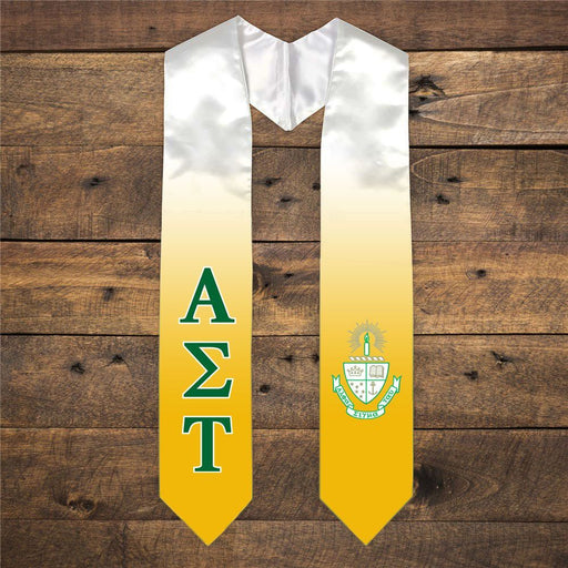 Alpha Sigma Tau Alpha Sigma Tau Extra Fancy Simple Greek Graduation Stole W Crest