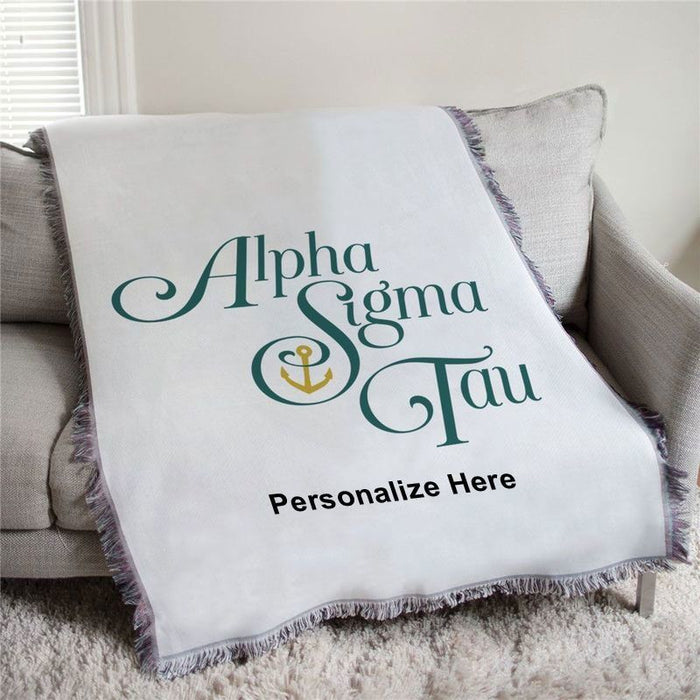 Alpha Sigma Tau Greek Letter Afghan Blanket Throw Alpha Sigma Tau Greek Letter Afghan Blanket Throw
