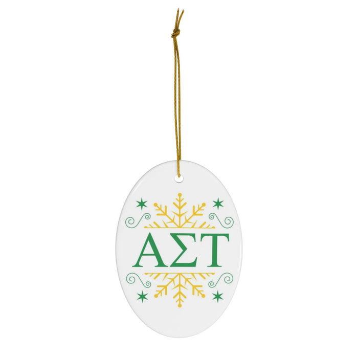 Alpha Sigma Tau Holiday Color Snowflake Christmas Ornaments Alpha Sigma Tau Holiday Color Snowflake Christmas Ornaments
