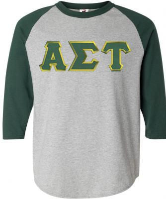Alpha Sigma Tau DISCOUNT-Alpha Sigma Tau Lettered Raglan Shirt