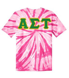 Alpha Sigma Tau DISCOUNT-Alpha Sigma Tau Lettered Tie-Dye t-shirts