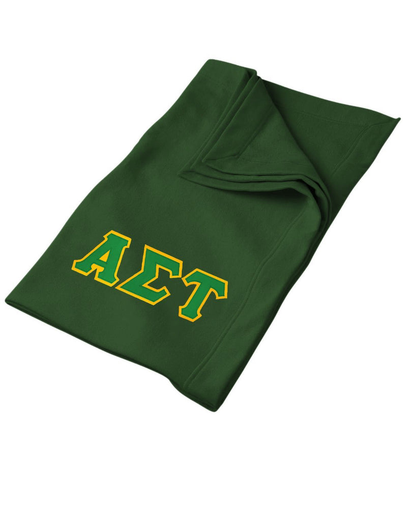 Discount Alpha Sigma Tau Lettered Twill Sweatshirt Blanket DISCOUNT-Alpha Sigma Tau Lettered Twill Sweatshirt Blanket
