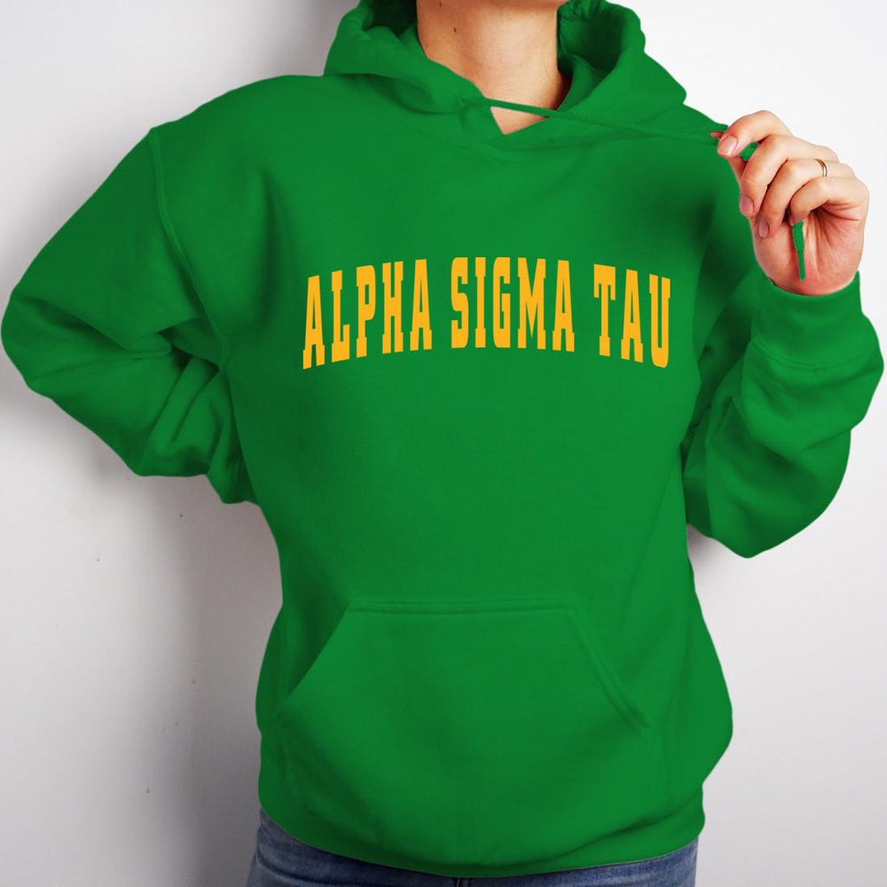 Alpha Sigma Tau Letterman Hooded Sweatshirts Alpha Sigma Tau Letterman Hooded Sweatshirts