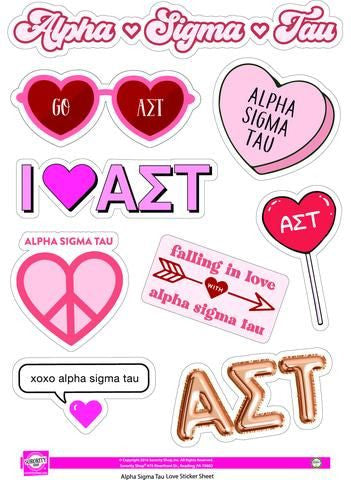Alpha Sigma Tau Alpha Sigma Tau Love Theme Stickers