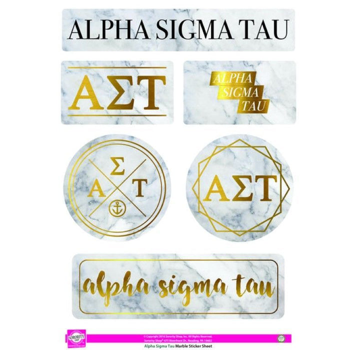Alpha Sigma Tau Marble Sticker Sheet Alpha Sigma Tau Marble Sticker Sheet
