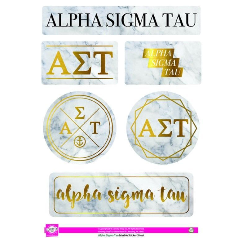 Alpha Sigma Tau Marble Sticker Sheet Alpha Sigma Tau Marble Sticker Sheet