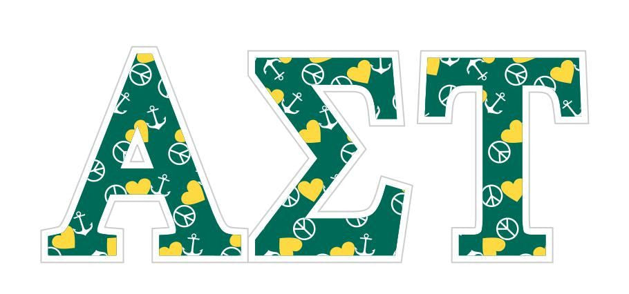 Alpha Sigma Tau Mascot Greek Letter Sticker 2.5" Tall Alpha Sigma Tau Mascot Greek Letter Sticker - 2.5