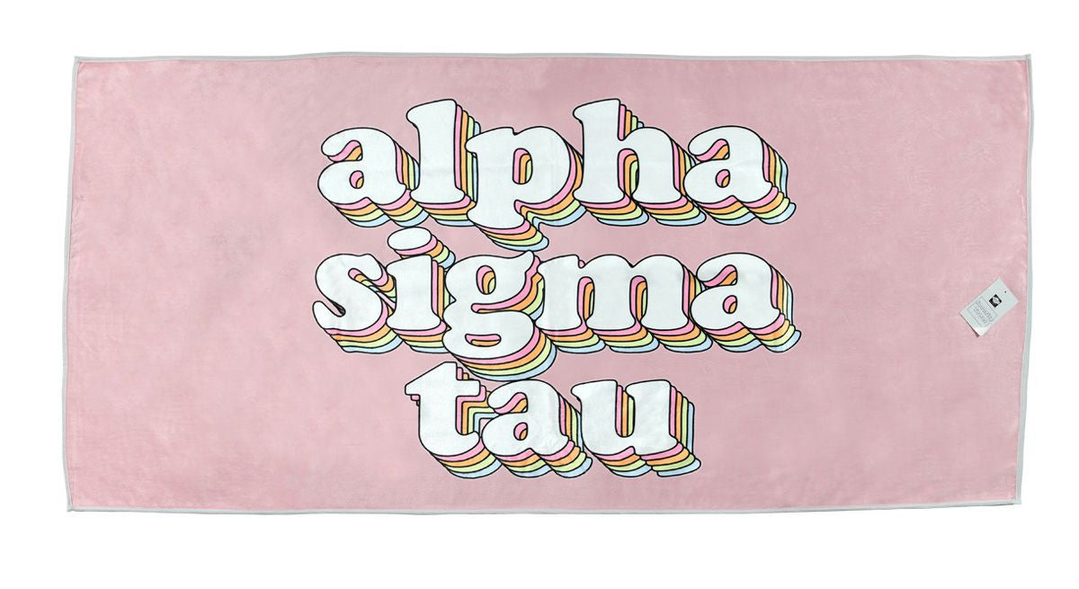 Alpha Sigma Tau Plush Retro Beach Towel Alpha Sigma Tau Plush Retro Beach Towel