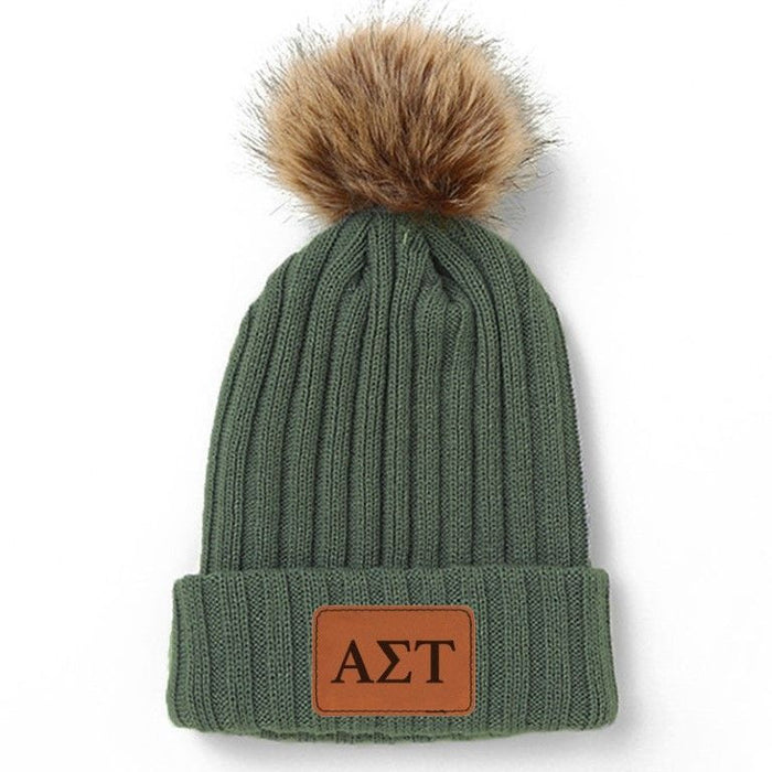 Alpha Sigma Tau Pom Pom Beanie Hat Alpha Sigma Tau Pom Pom Beanie Hat