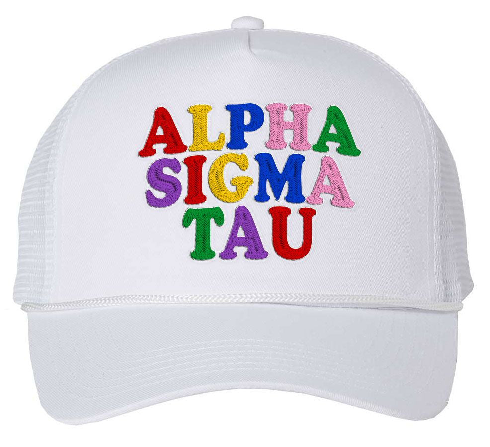 Alpha Sigma Tau Rainbow Trucker Hat Alpha Sigma Tau Rainbow Trucker Hat