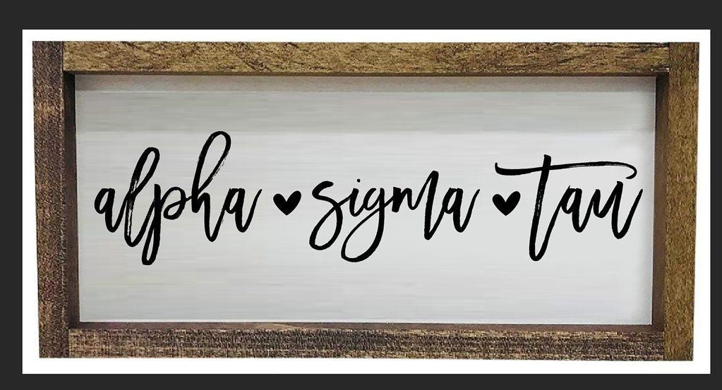 Alpha Sigma Tau Script Wooden Signs Alpha Sigma Tau Script Wooden Signs