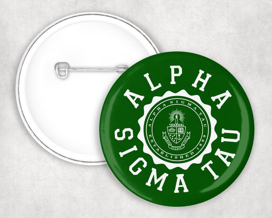 Alpha Sigma Tau Seal Crest Pin Buttons Alpha Sigma Tau Seal Crest Pin Buttons