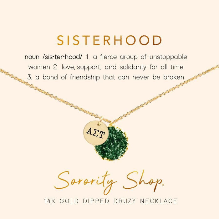 Alpha Sigma Tau Sisterhood Druzy Necklace Alpha Sigma Tau Sisterhood Druzy Necklace
