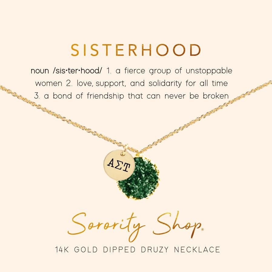 Alpha Sigma Tau Sisterhood Druzy Necklace Alpha Sigma Tau Sisterhood Druzy Necklace