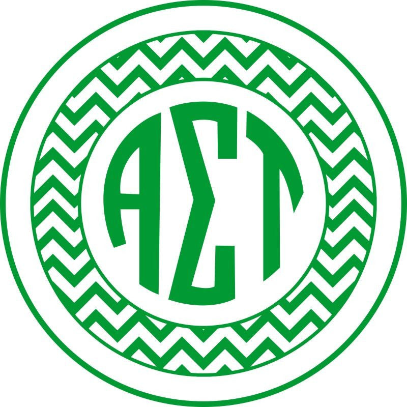 Alpha Sigma Tau Sorority Monogram Bumper Sticker Alpha Sigma Tau Sorority Monogram Bumper Sticker