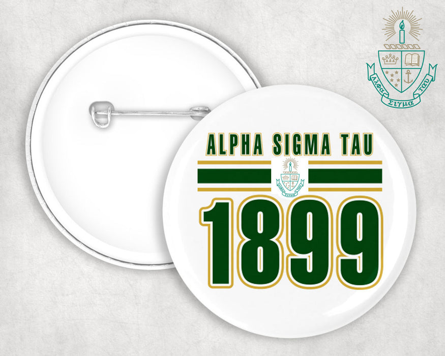 Alpha Sigma Tau Stripe Established Pin Buttons Alpha Sigma Tau Stripe Established Pin Buttons