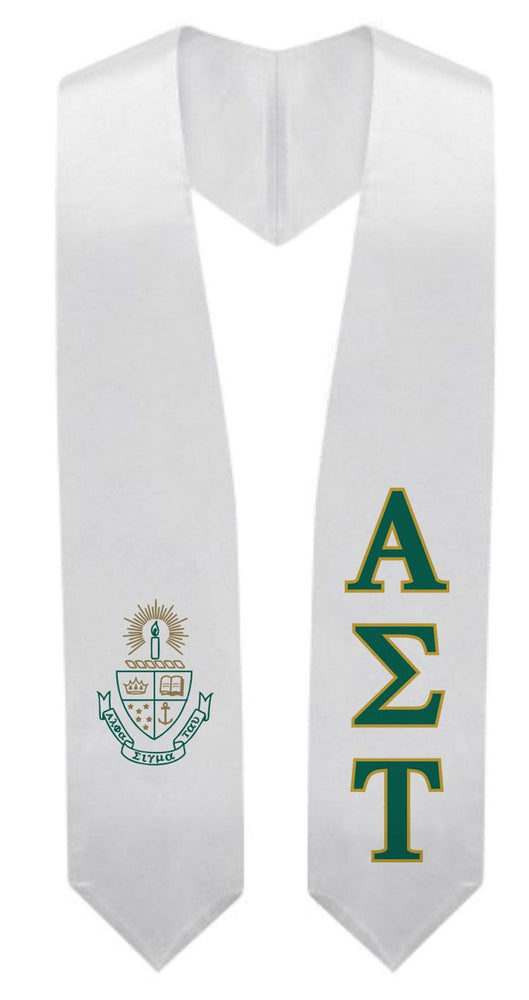 Alpha Sigma Tau Super Crest Shield Graduation Stole Alpha Sigma Tau Super Crest - Shield Graduation Stole