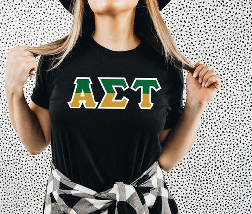 Alpha Sigma Tau Alpha Sigma Tau Two Toned Greek Lettered T-shirts