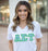 Discount Alpha Sigma Tau Lettered V Neck Tee DISCOUNT-Alpha Sigma Tau Lettered V-Neck Tee