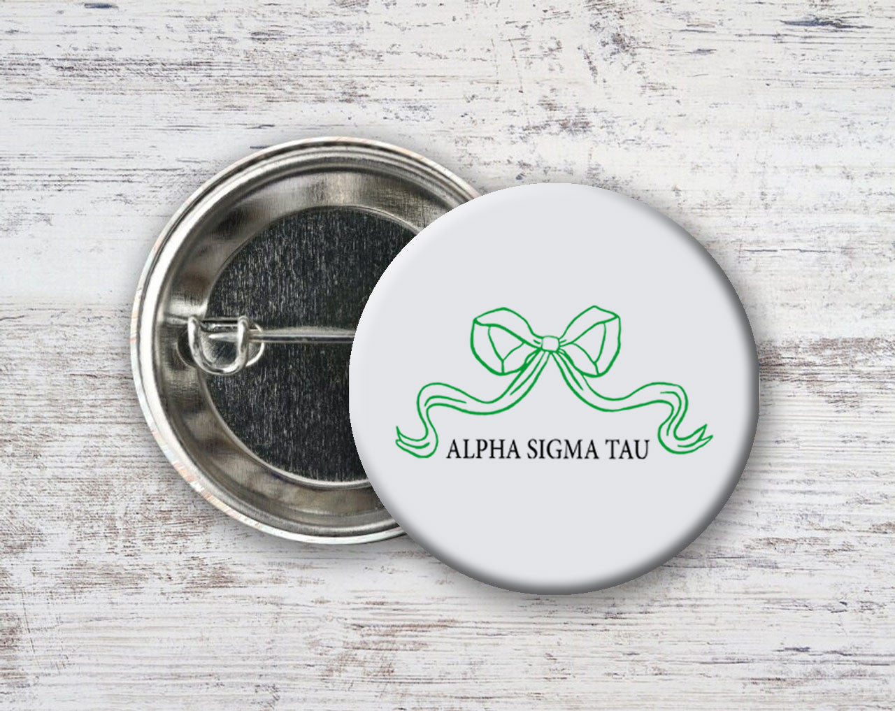 Alpha Sigma Tau Nickname Bow Pin Buttons Alpha Sigma Tau Nickname Bow Pin Buttons