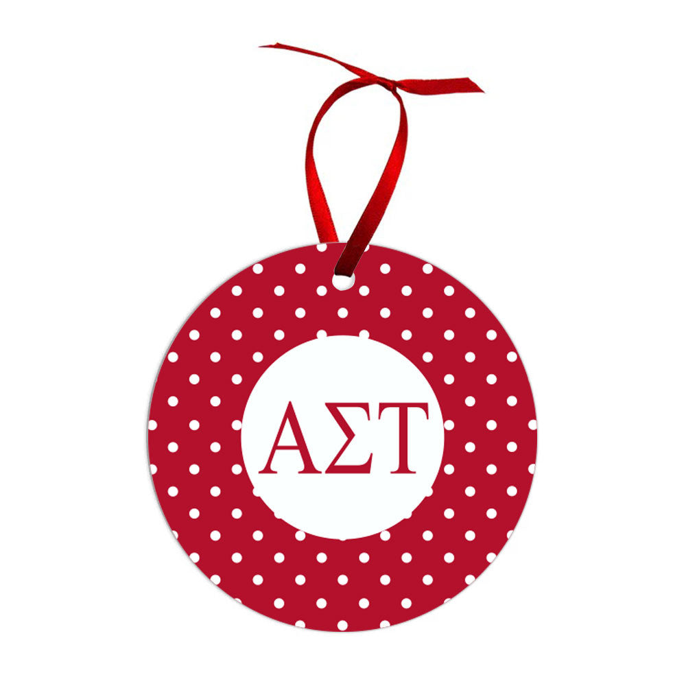 Alpha Sigma Tau Polka Dots Christmas Ornaments Alpha Sigma Tau Polka Dots Christmas Ornaments
