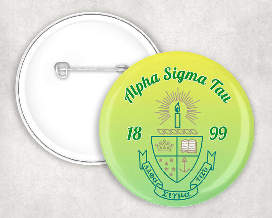 Alpha Sigma Tau Classic Crest Pin Buttons Alpha Sigma Tau Classic Crest Pin Buttons
