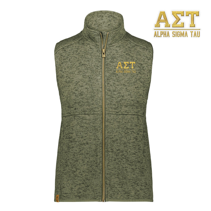 Alpha Sigma Tau Alpine Sweater Fleece Vest Alpha Sigma Tau Alpine Sweater Fleece Vest