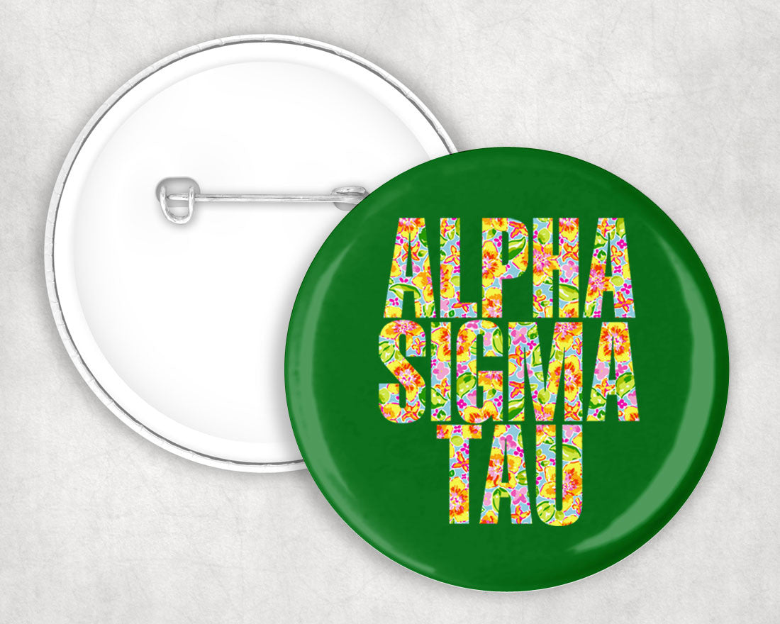 Alpha Sigma Tau Floral Pin Buttons Alpha Sigma Tau Floral Pin Buttons