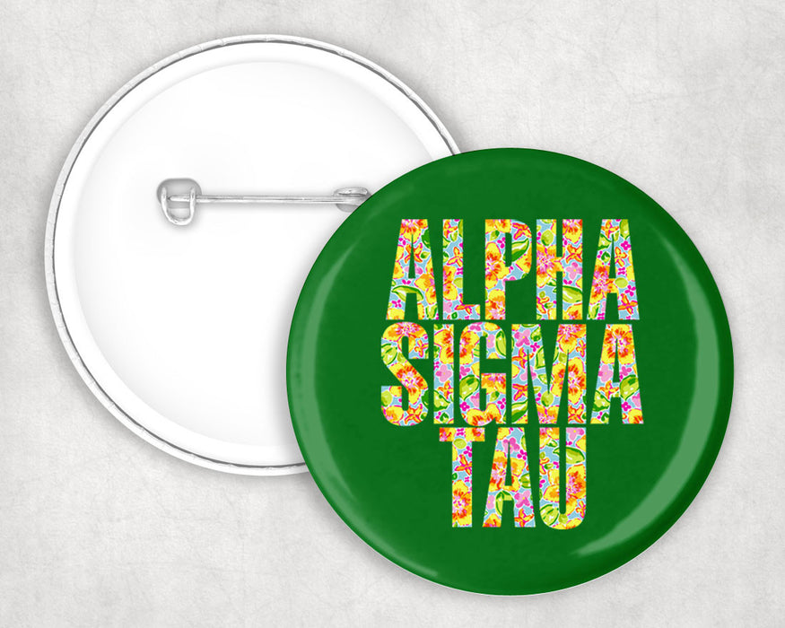 Alpha Sigma Tau Floral Pin Buttons Alpha Sigma Tau Floral Pin Buttons