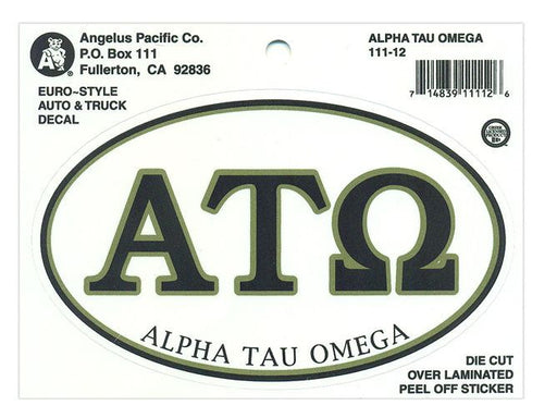 Alpha Tau Omega Alpha Tau Omega Euro Decal Oval Sticker
