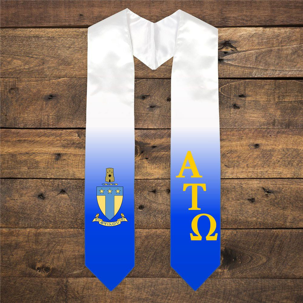 Alpha Tau Omega Extra Fancy Diagonal Greek Graduation Stole W Crest Alpha Tau Omega Extra Fancy Diagonal Greek Graduation Stole W Crest