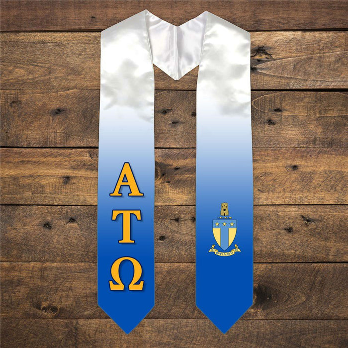 Alpha Tau Omega Extra Fancy Simple Greek Graduation Stole W Crest Alpha Tau Omega Extra Fancy Simple Greek Graduation Stole W Crest