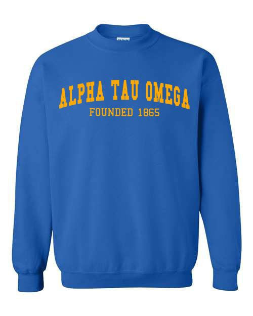 Alpha Tau Omega Fraternity Founders Crew Sweatshirt Alpha Tau Omega Fraternity Founders Crew Sweatshirt