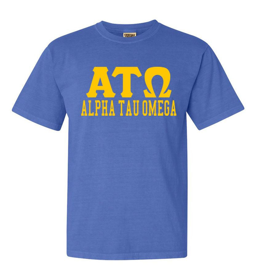 Alpha Tau Omega Greek Custom Comfort Colors Heavyweight T Shirt Alpha Tau Omega Greek Custom Comfort Colors Heavyweight T-Shirt