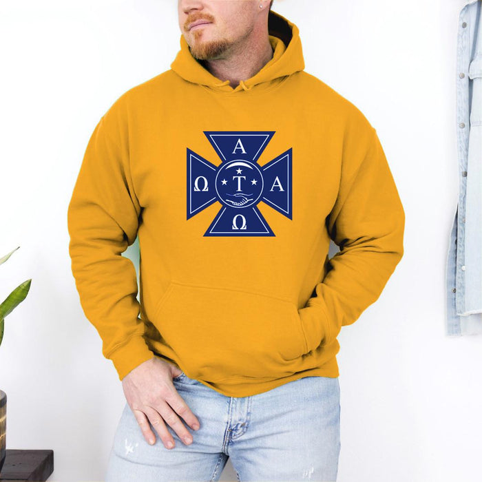 Printify Alpha Tau Omega Logo Hooded Sweatshirts Alpha Tau Omega Logo Hooded Sweatshirts
