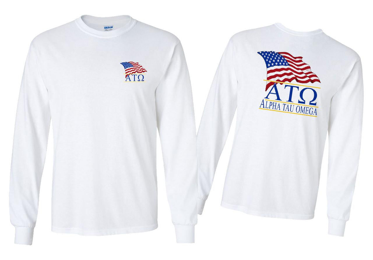 Greekgear Alpha Tau Omega Patriot Long Sleeve T Shirts Alpha Tau Omega Patriot Long Sleeve T-Shirts