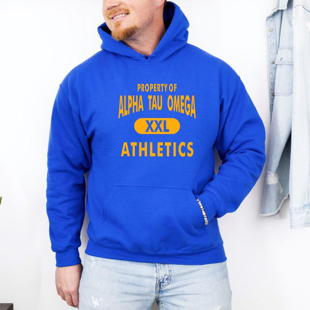Alpha Tau Omega Property Of Athletics Hooded Sweatshirts Alpha Tau Omega Property Of Athletics Hooded Sweatshirts