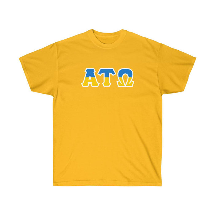Printify Alpha Tau Omega Two Toned Greek Lettered T Shirts Alpha Tau Omega Two Toned Greek Lettered T-shirts