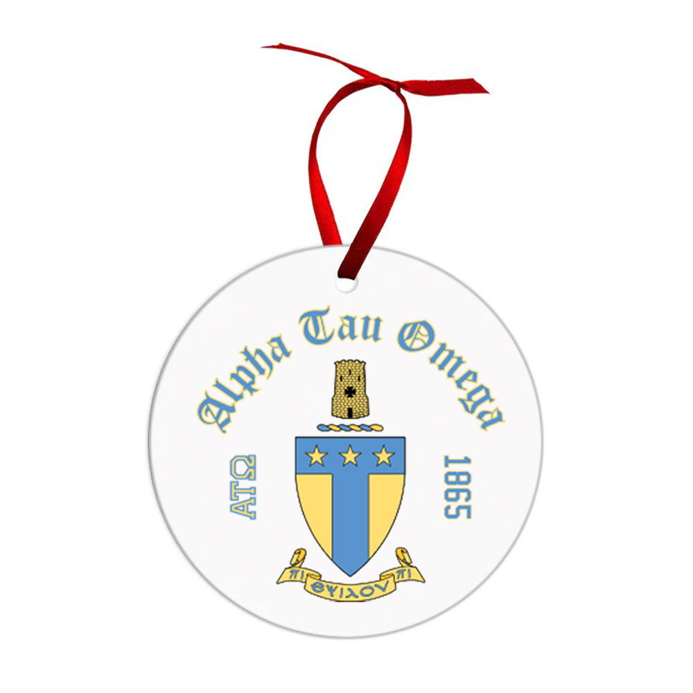 Alpha Tau Omega Crest & Year Circle Ornaments Alpha Tau Omega Crest & Year Circle Ornaments