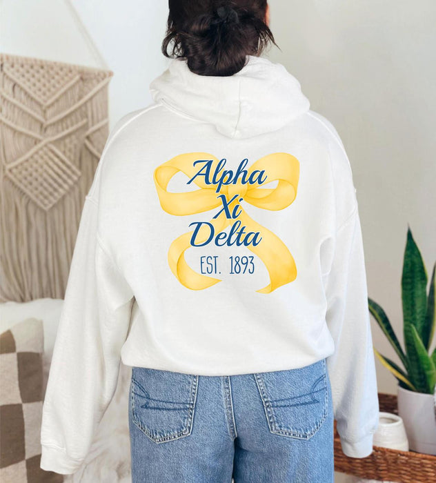 Alpha Xi Delta Bows Established Hoodie Alpha Xi Delta Bows Established Hoodie
