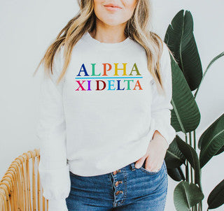 Alpha Xi Delta Alpha Xi Delta Colors Upon Colors Crewneck Sweatshirt