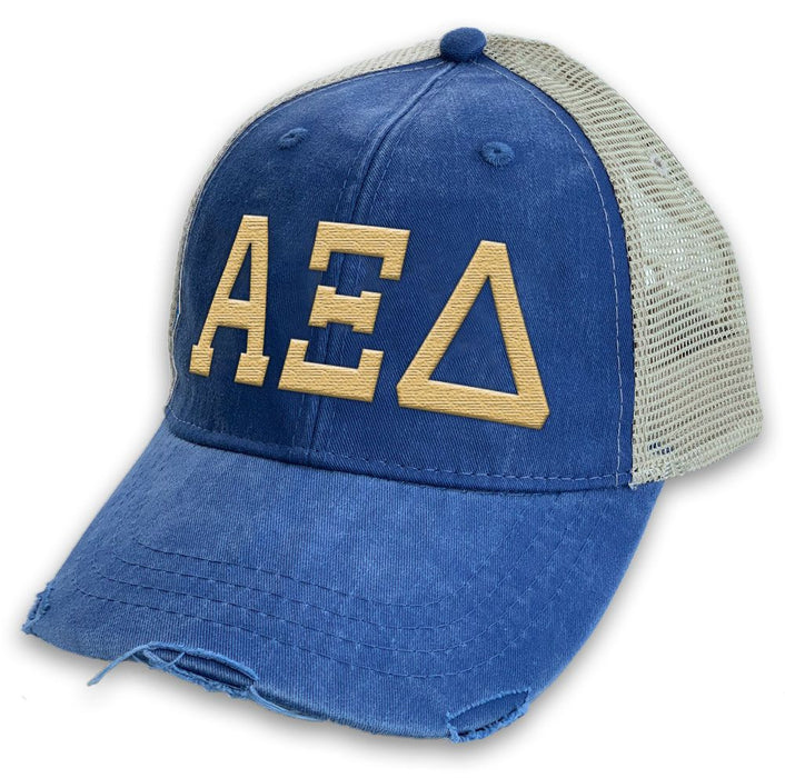 Alpha Xi Delta Distressed Trucker Hat Alpha Xi Delta Distressed Trucker Hat