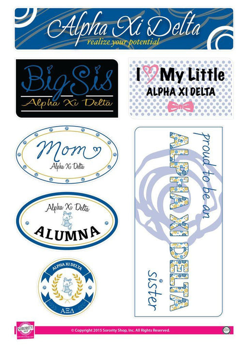 Alpha Xi Delta Family Sticker Sheet