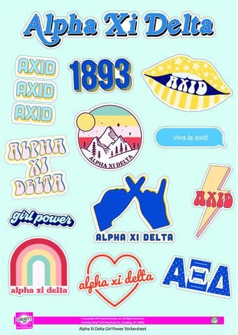 Alpha Xi Delta Girl Power Stickers