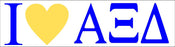 Alpha Xi Delta I Love Bumper Sticker Alpha Xi Delta I Love Bumper Sticker