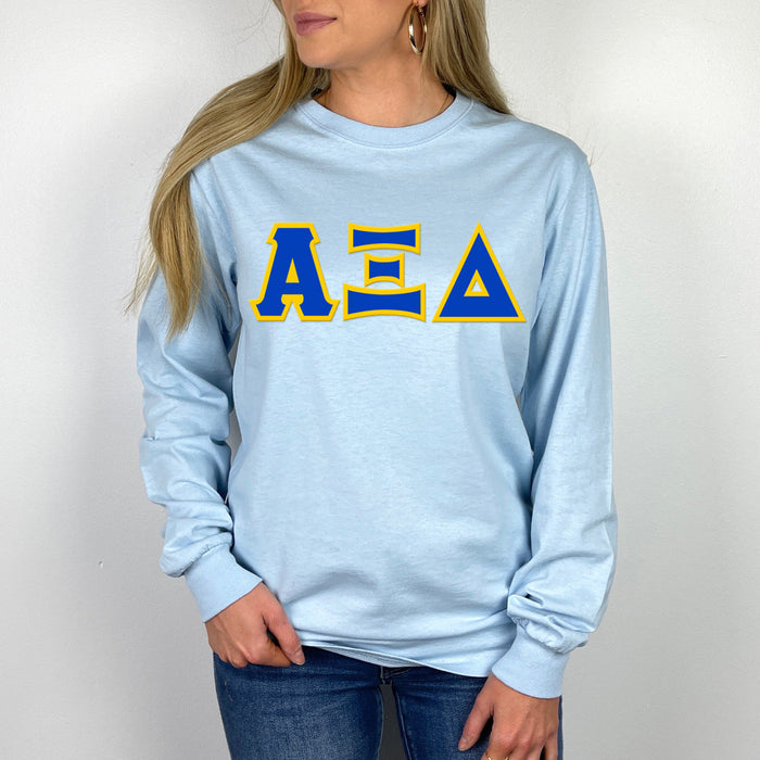 Alpha Xi Delta Lettered Long Sleeve Shirt Alpha Xi Delta Lettered Long Sleeve Shirt