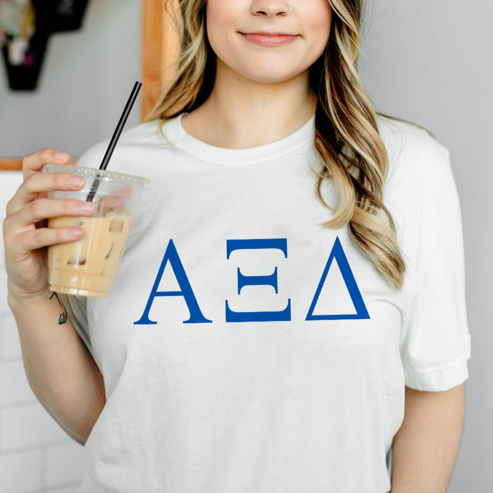 Printify Alpha Xi Delta Lettered Tees $24.95! Alpha Xi Delta Lettered Tees - $24.95!