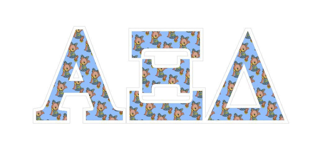 Alpha Xi Delta Mascot Greek Letter Sticker 2.5" Tall Alpha Xi Delta Mascot Greek Letter Sticker - 2.5